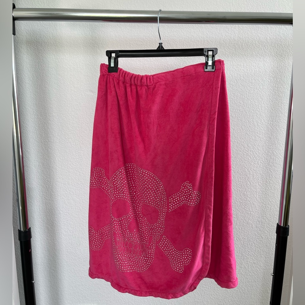 Pink Y2K Skull Body Wrap Towel